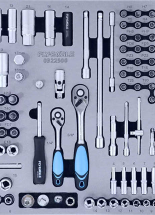 FLY-EAGLE 371-osaline professionaalne tööriistakomplekt