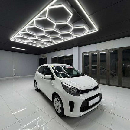 Hexagon light 14 grid system w/border