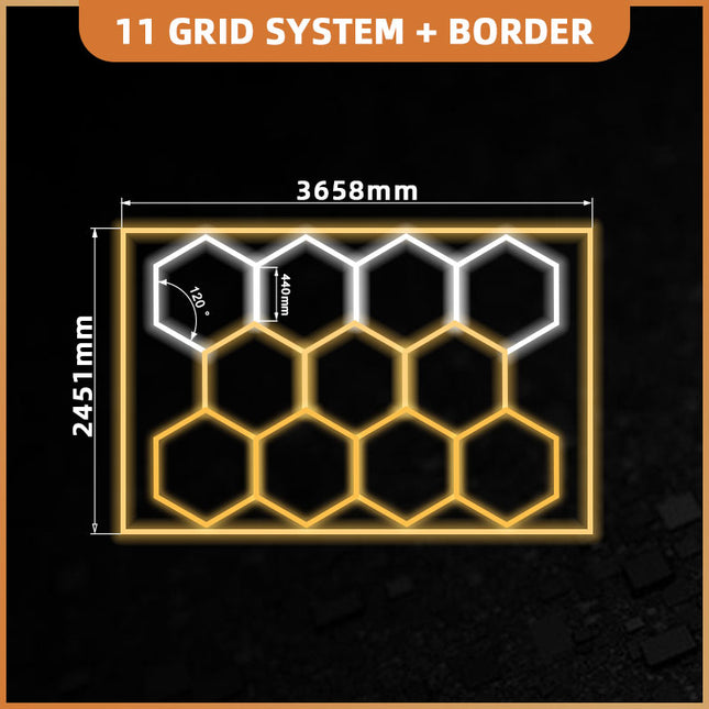 3CCT Dimmable 11 Hexagon Lights w/border