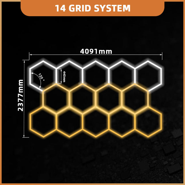 3CCT Dimmable 14 Hexagon Lights System