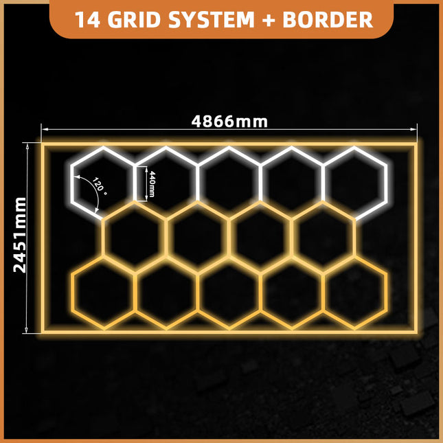 3CCT Dimmable 14 Hexagon Lights w/border