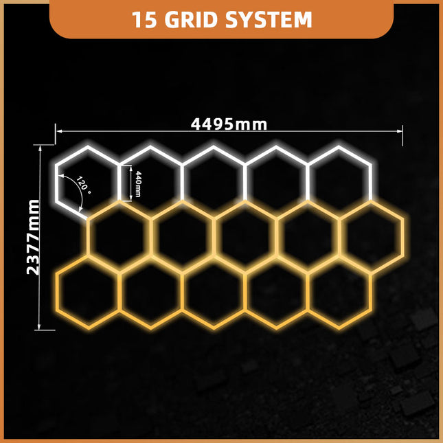 3CCT Dimmable 15 Hexagon Lights System