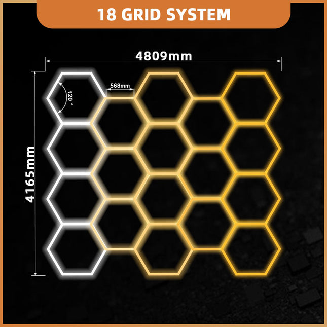 3CCT Dimmable 18 Hexagon Lights System