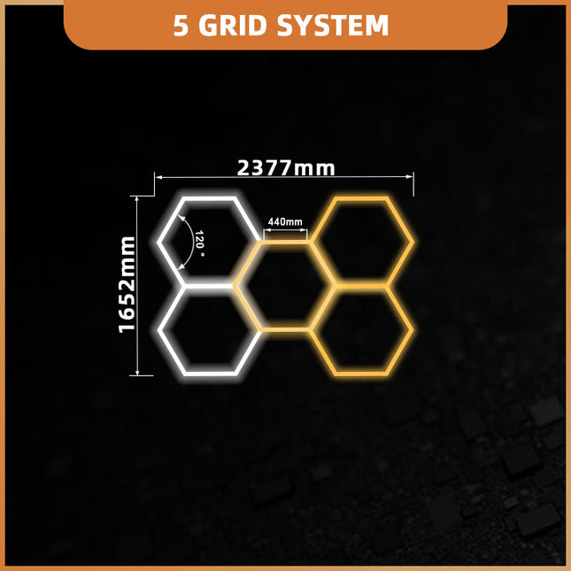 3CCT Dimmable  5 Hexagon Lights System
