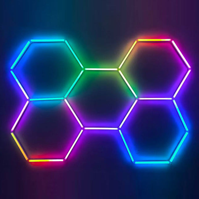 RGB hexagon light 5 grid system