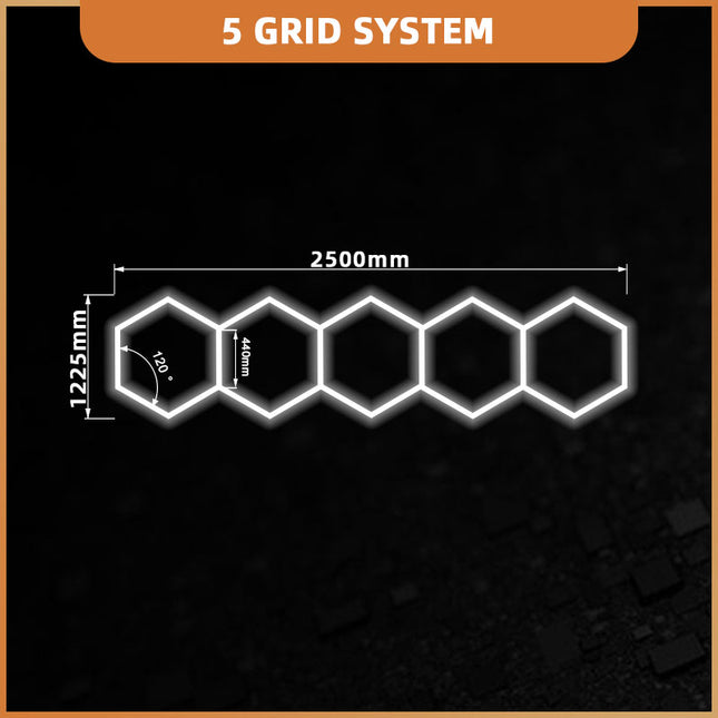 5 grid hexagon light system