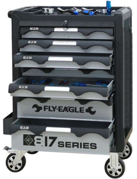 FLY-EAGLE 371pcs Professional Mechanical Tools Trolley