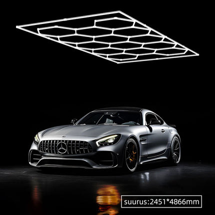 Hexagon light 14 grid system w/border