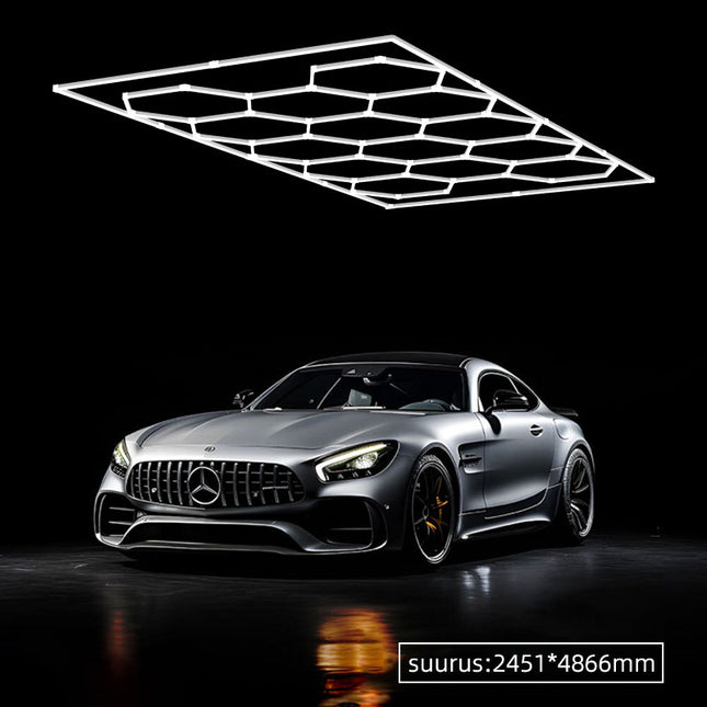 Hexagon light 14 grid system w/border