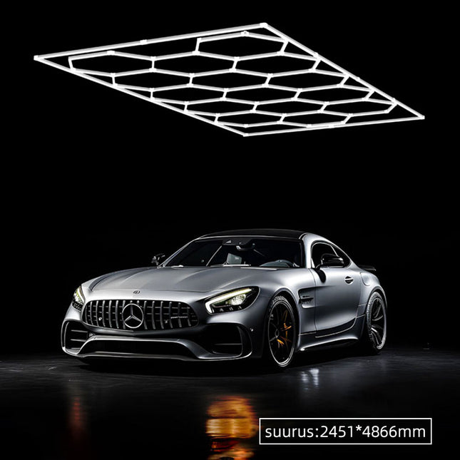 Hexagon light 15 grid system w/border