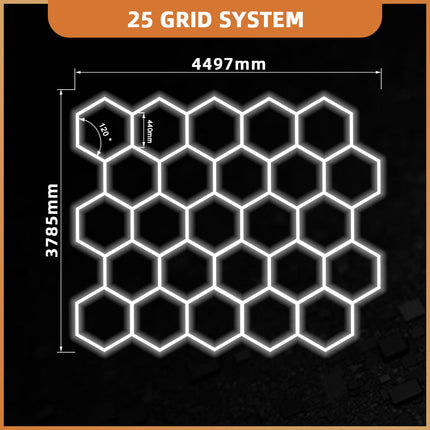 Hexagon light 25 grid system