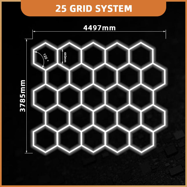 Hexagon light 25 grid system
