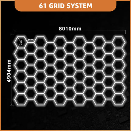 Hexagon light 61 grid system