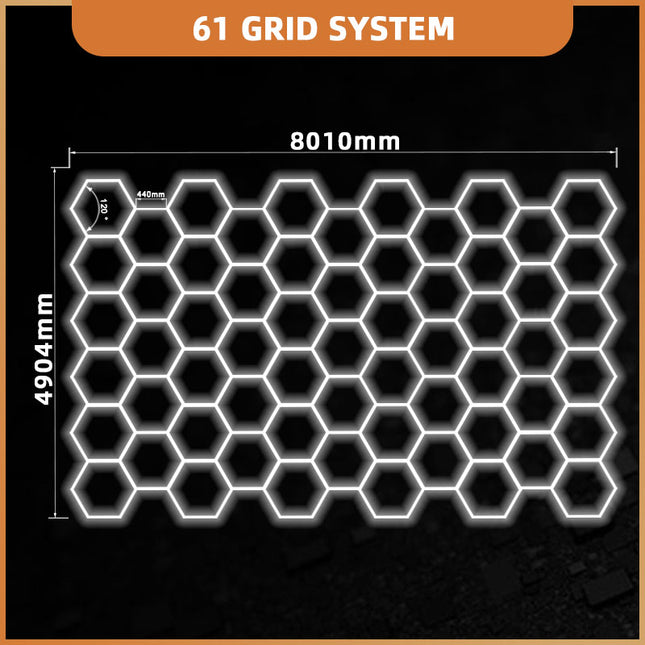 Hexagon light 61 grid system