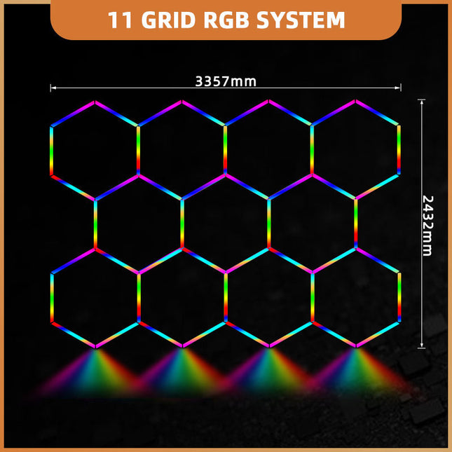 RGB hexagon light 11 grid system