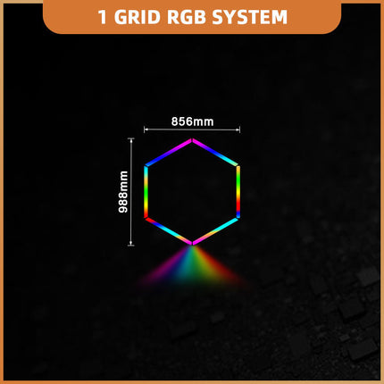 RGB hexagon light 1 grid system