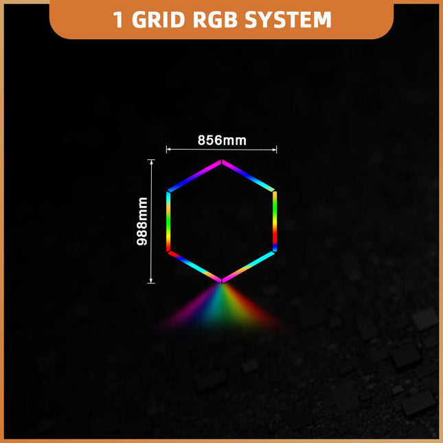 RGB hexagon light 1 grid system
