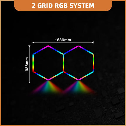 RGB hexagon light 2 grid system