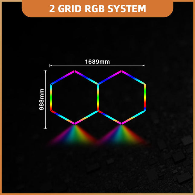 RGB hexagon light 2 grid system