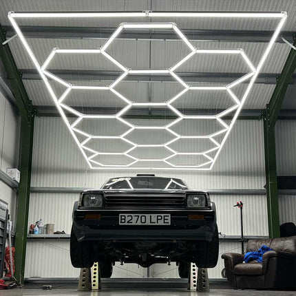 Hexagon light 15 grid system w/border