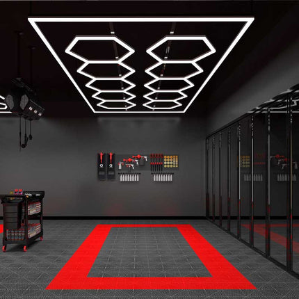 Hexagon light 10 grid system w/border