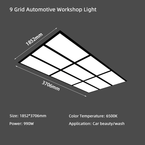 9 Grid Automotive Workshop Light w/frame