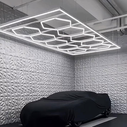 Hexagon light 10 grid system w/border