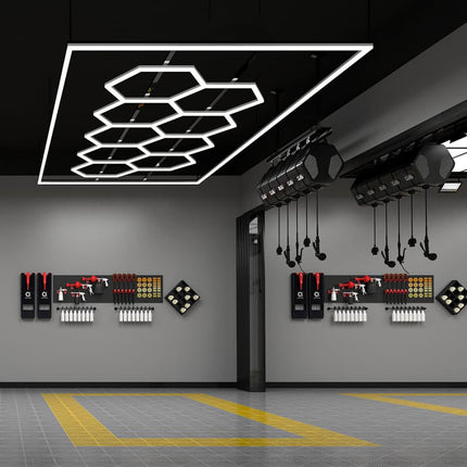 Hexagon light 9 grid system w/border