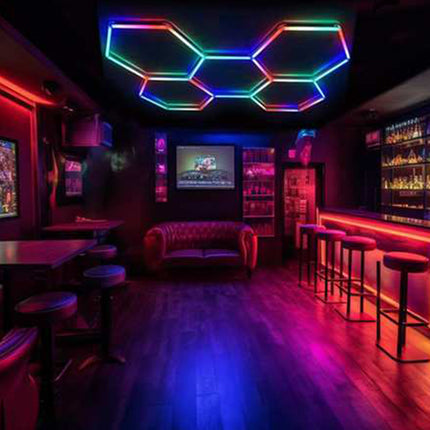 RGB hexagon light 5 grid system