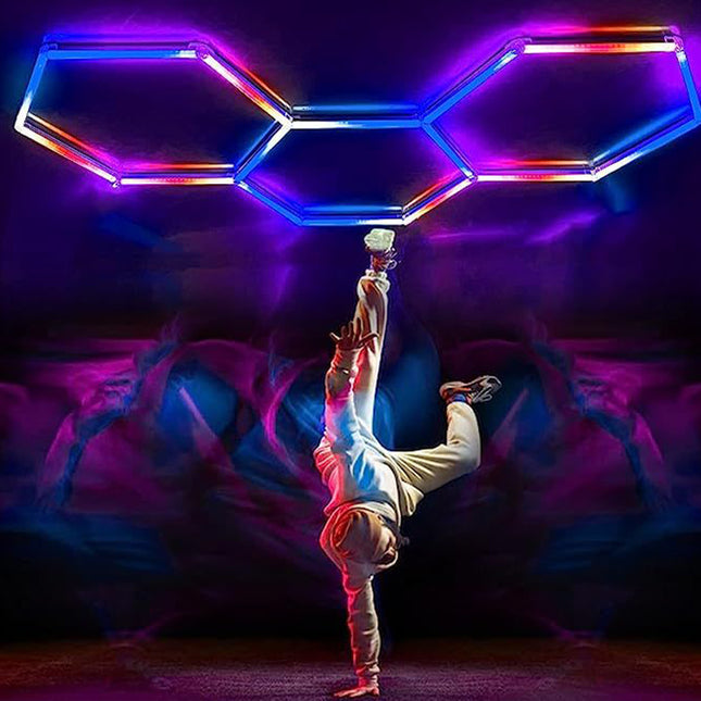 3 grid RGB hexagon lights system