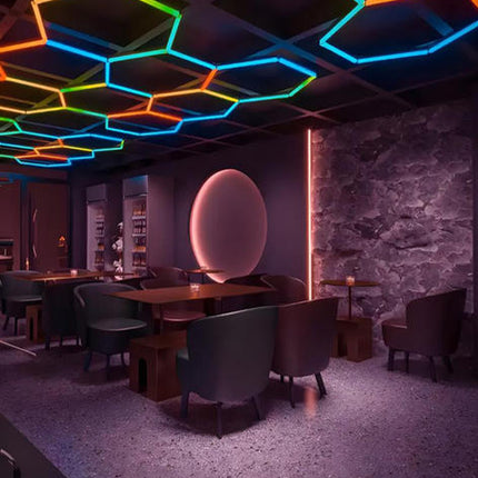 RGB hexagon light 8 grid system