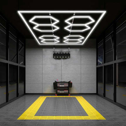 Hexagon light 8 grid system w/border