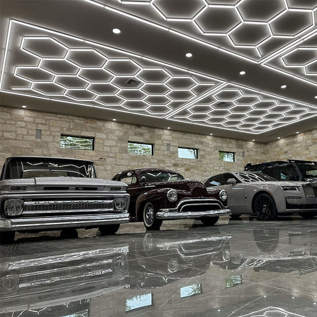 Hexagon light 45 grid system w/border