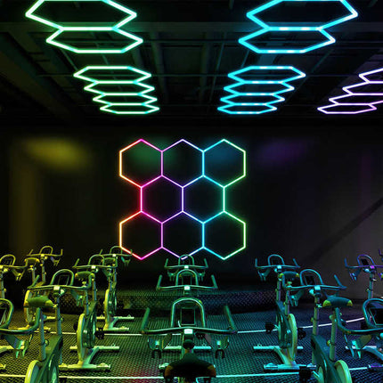 RGB hexagon light 8 grid system
