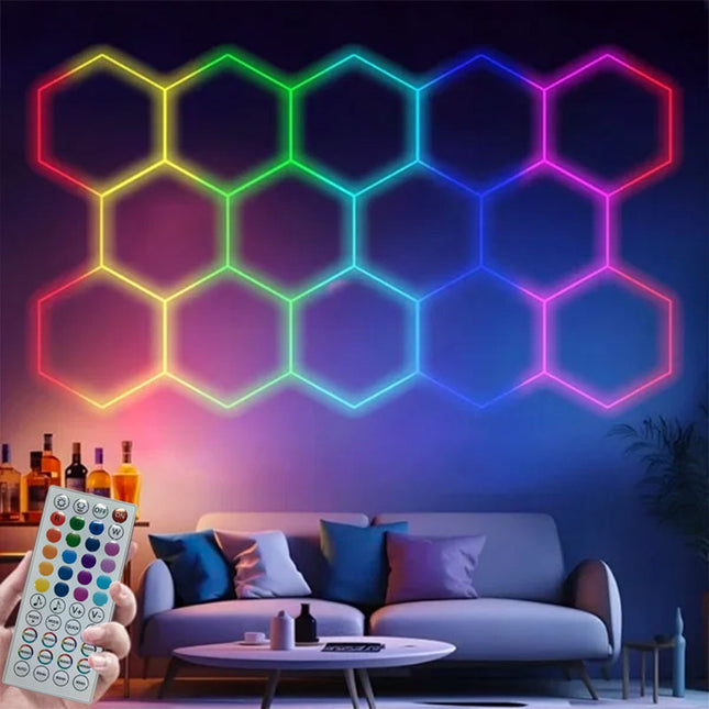 RGB hexagon light 14 grid system