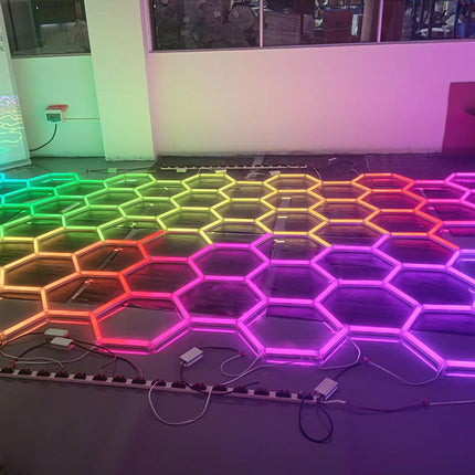 RGB hexagon light 15 grid system