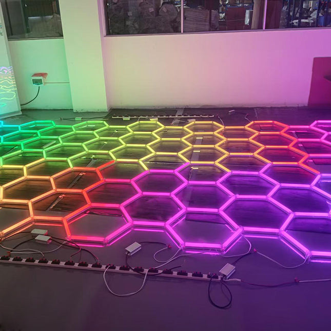 RGB hexagon light 15 grid system
