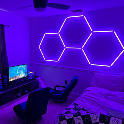 3 grid RGB hexagon lights system