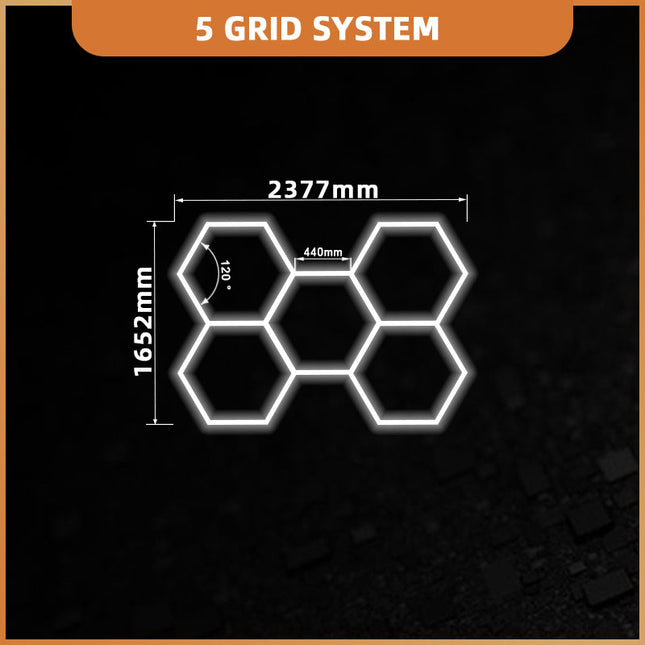 Hexagon light 5 grid system