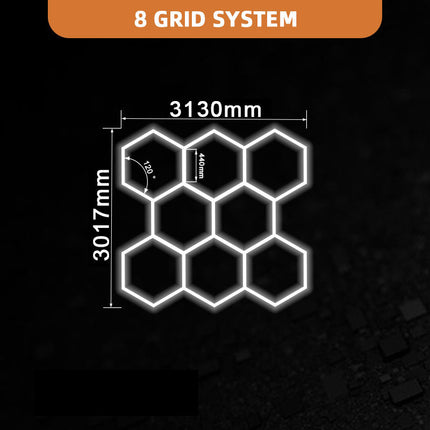 Hexagon light 8 grid system