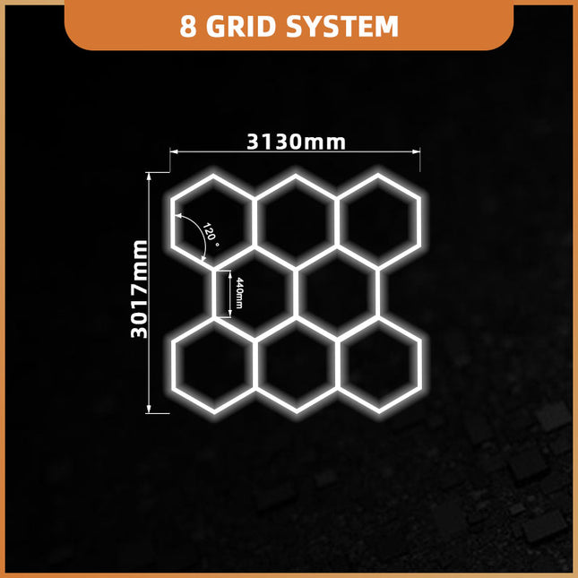 Hexagon light 8 grid system